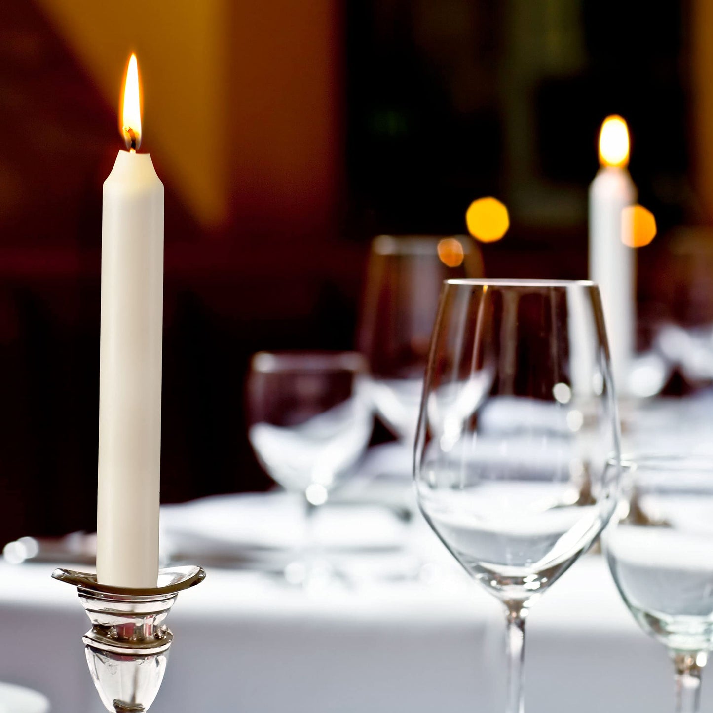 Straight Ivory Candlesticks - Pack of 8 6" Long Candles - 5 Hour Long Burning Unscented for Emergency, Chime, Table, Wedding, and Home Decoration