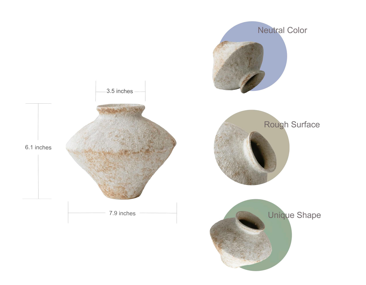 CozyWel Handmade Rustic White Ceramic Vase Decorative Flower Vase, Textured Pottery Vase for Centerpieces, Kitchen, Living Room, Bedroom Decor Gifts