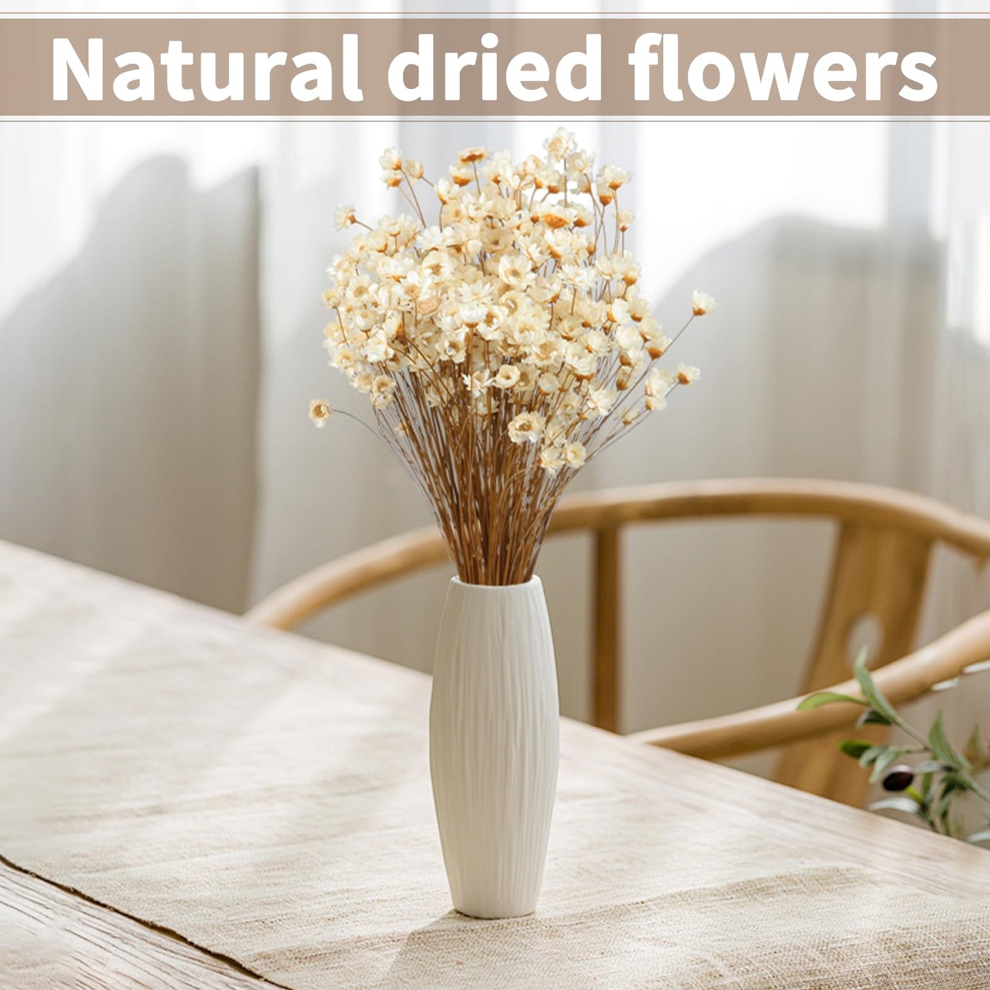 320 Stems Dried Flowers Brazilian Small Star Daisy Decorative Dried Flowers Mini Daisy Chamomile Bouquet for DIY Vase Wedding Wreath Card Making Table Gift Home Decor (White)