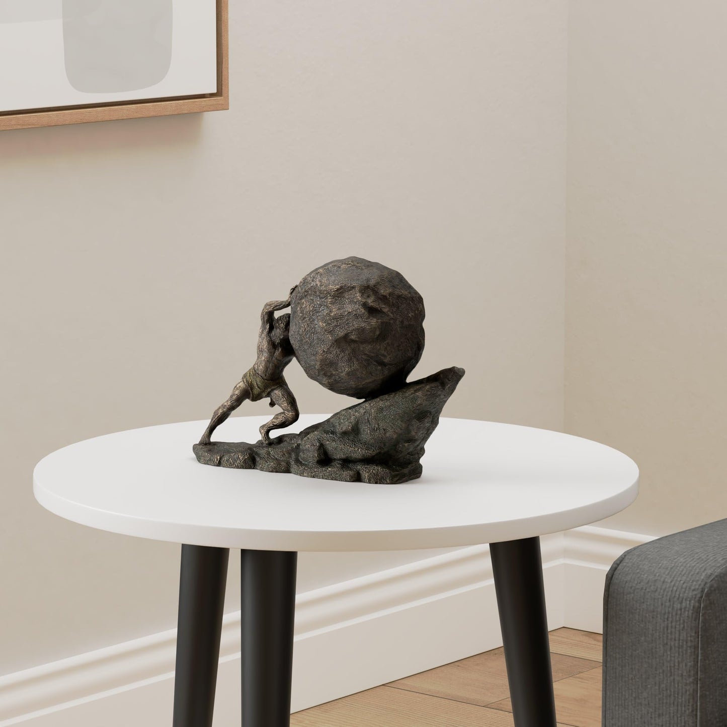 Veronese Design 8 1/8 Inch Sisyphus and The Eternal Boulder Cold Cast Resin Bronze Finish Statue Home Decor