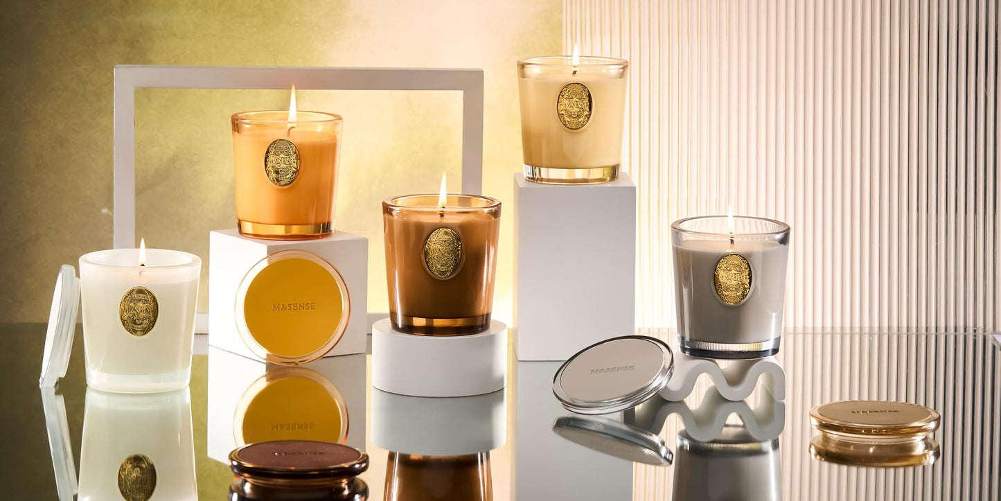 M&SENSE Natural Soy Candle | Coconut & Gray | 9.2 oz, 50H Burn Time | Luxury Scented Candle for Relaxation, Gifting, Home Décor | Ideal for Bedroom, Office, Party Ambiance