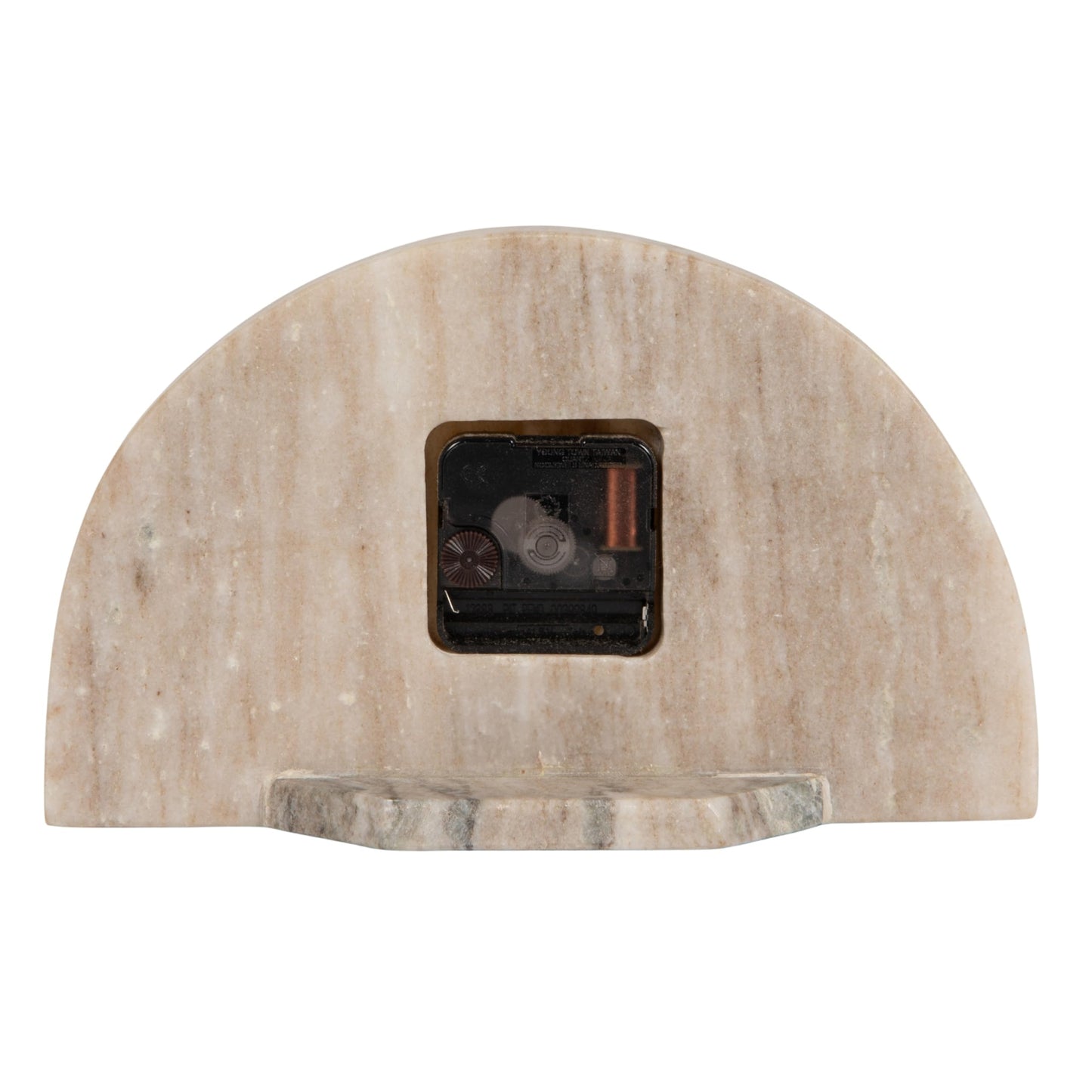 Bloomingville Decorative Half Moon Marble Mantel Clock, Beige and Black