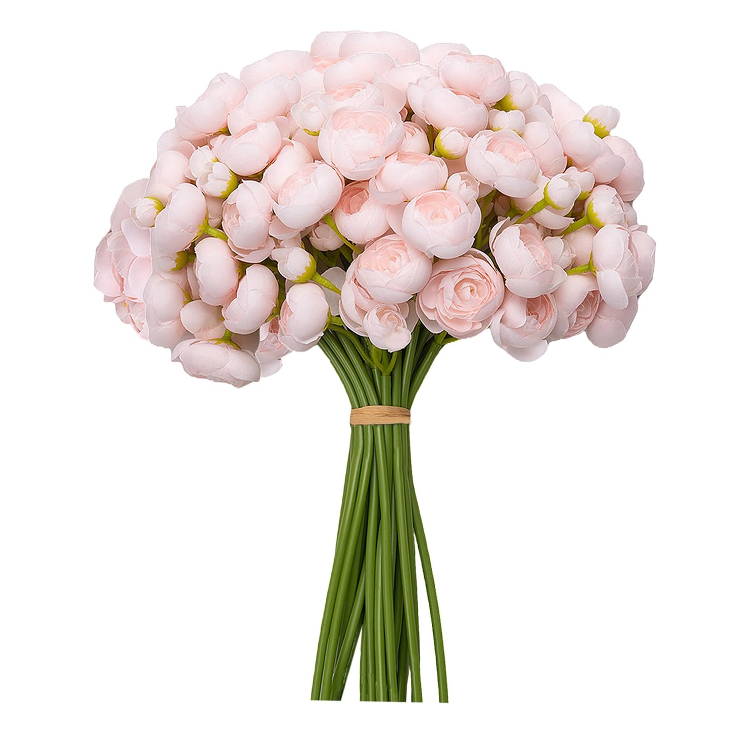 Meldel 32Pcs Ranunculus Artificial Flower, Faux Silk Mini Ranunculus Flowers for DIY Bouquet, Bulk Fake Peony Wedding Filler Flowers for Centerpieces Arrangements Bridal Shower Decorations Light Pink