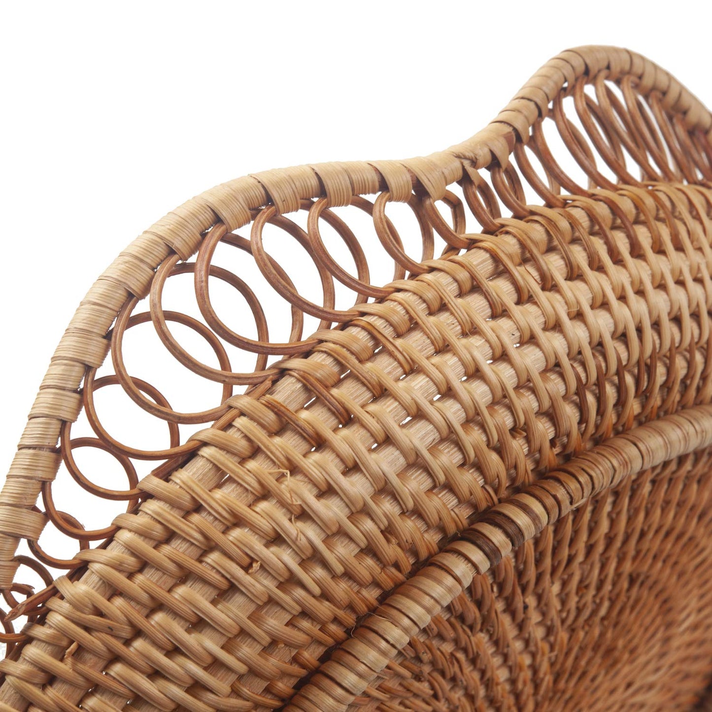 Rattan Fruit Basket for Serving Woven Bread Tray for Cake Kitchen Counter Table Natural (11.8inch D x 3.5inch H)