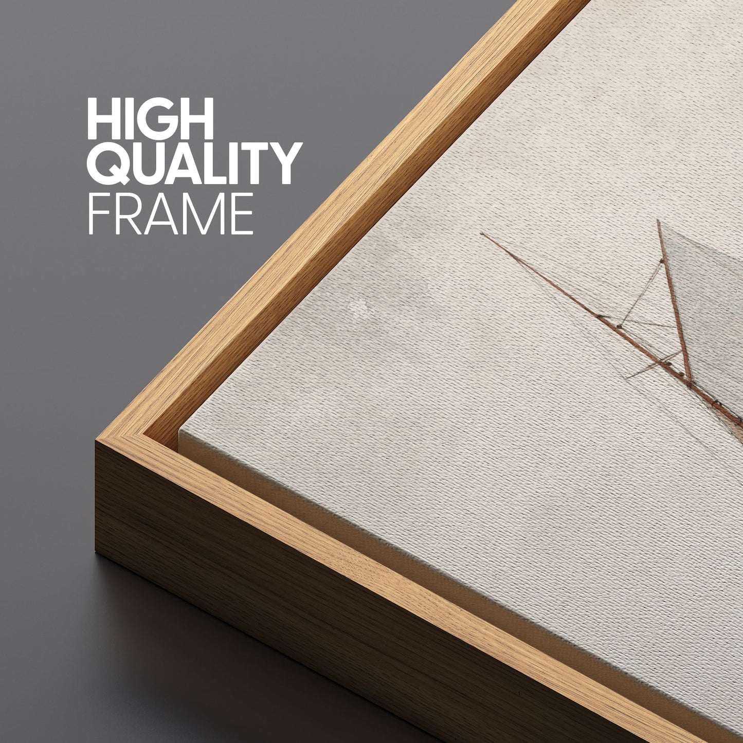 SIGNFORD Framed Canvas Print Wall Art Classic Sailboat Sketch Nautical Watercolor Illustrations Modern Art Minimal Relax/Calm for Living Room, Bedroom, Office - 16"x24" Natural