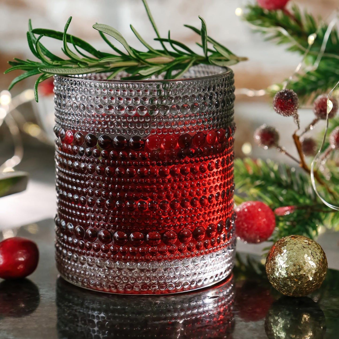 Kate Aspen Hobnail Beaded Drinking Glasses Vintage Glassware Set | Cocktail Glass Set, Juice Glass, Water Cups | Makes A Great Hostess Gift, Gift for Newlyweds (Smoke Grey)