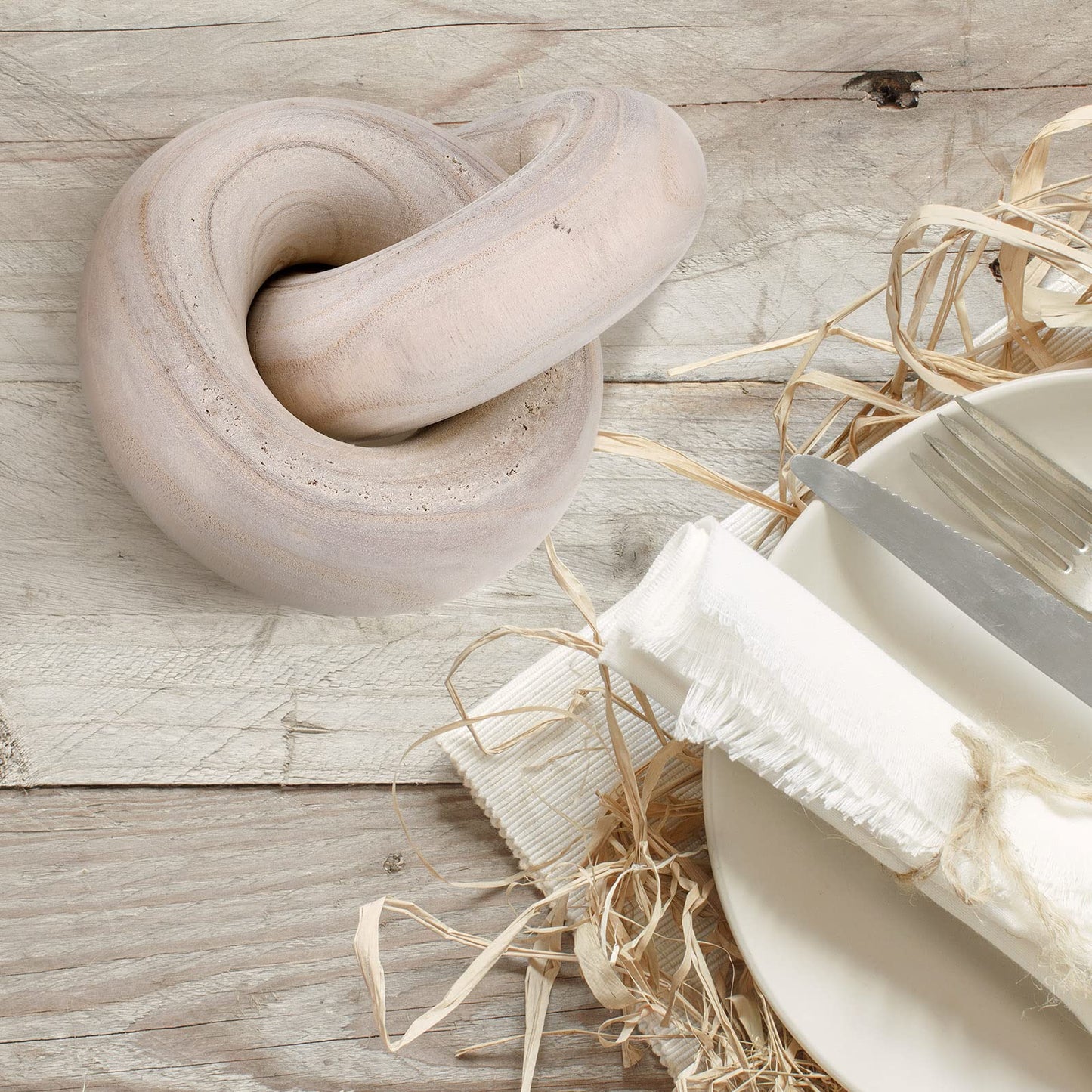 Yalikop 2 Link Wood Chain Link Decor Coffee Table Wooden Knot Decor Hand Carved Modern Farmhouse Ornament Boho Rustic Natural Chain Items for Home Living Room Bedroom Shelf Decorations(Wood)