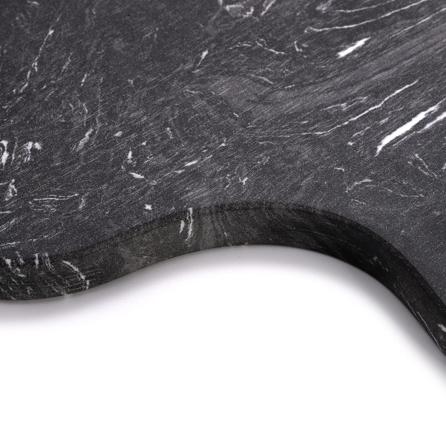 Coloch Marble and Acacia Wood Cutting Board, Black Charcuterie Chopping Board with Handle, Decorative Serving Board for Cheese, Steak, Bread, Fruit