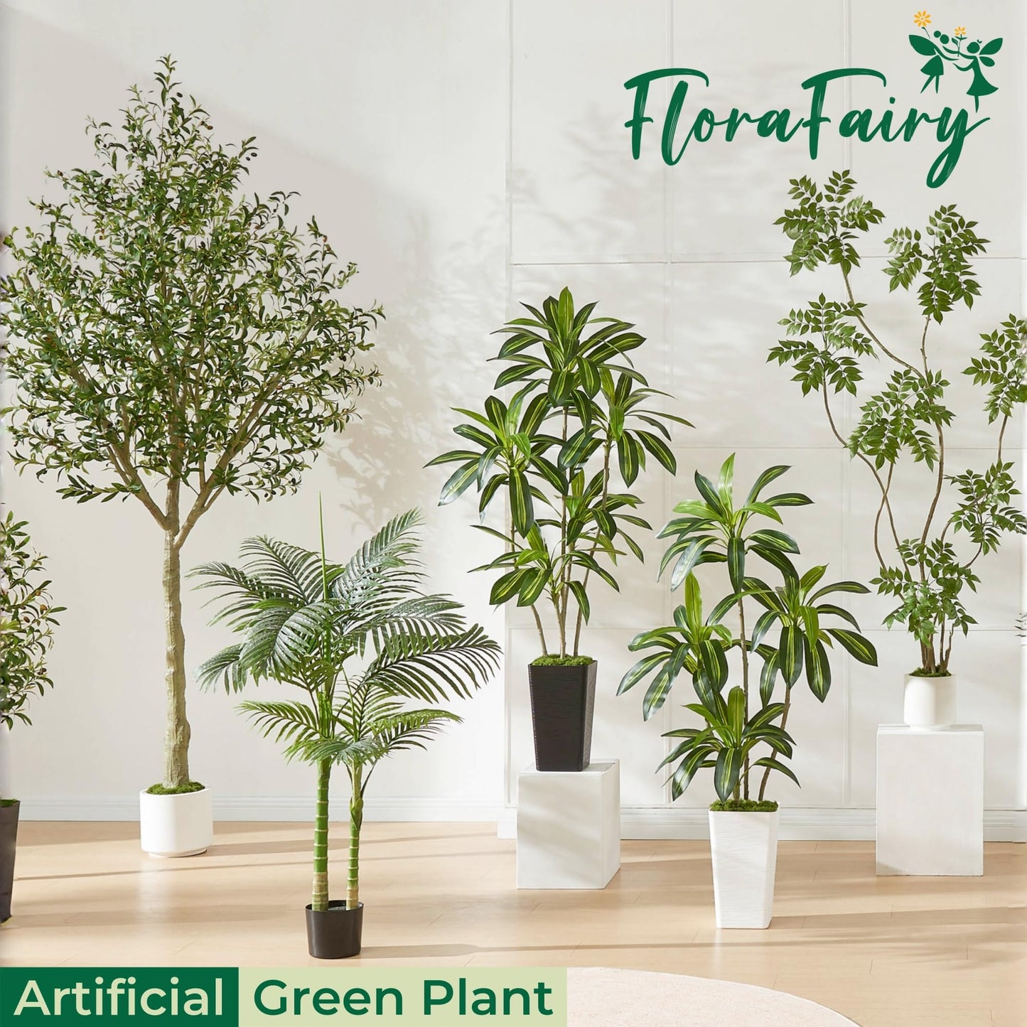 4FT Artificial Sumac Tree in White Pot, Real Touch Silk Faux Plant Indoor Outdoor - Lifelike Fake Tree for Home, Office, Living Room, Lobby, Patio Decor