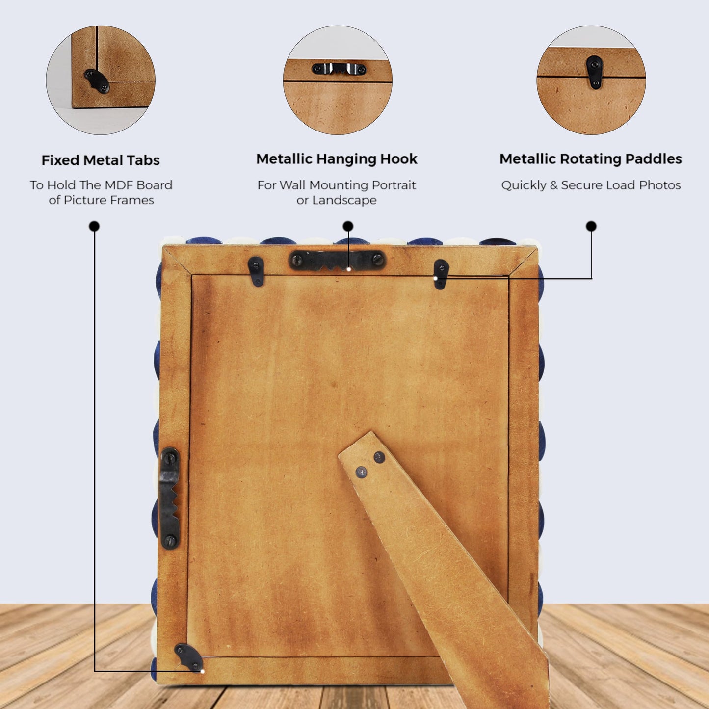 Handicrafts Home Photo Picture Frame - 8x10 Handmade Gift Photo Frames - Brown & White