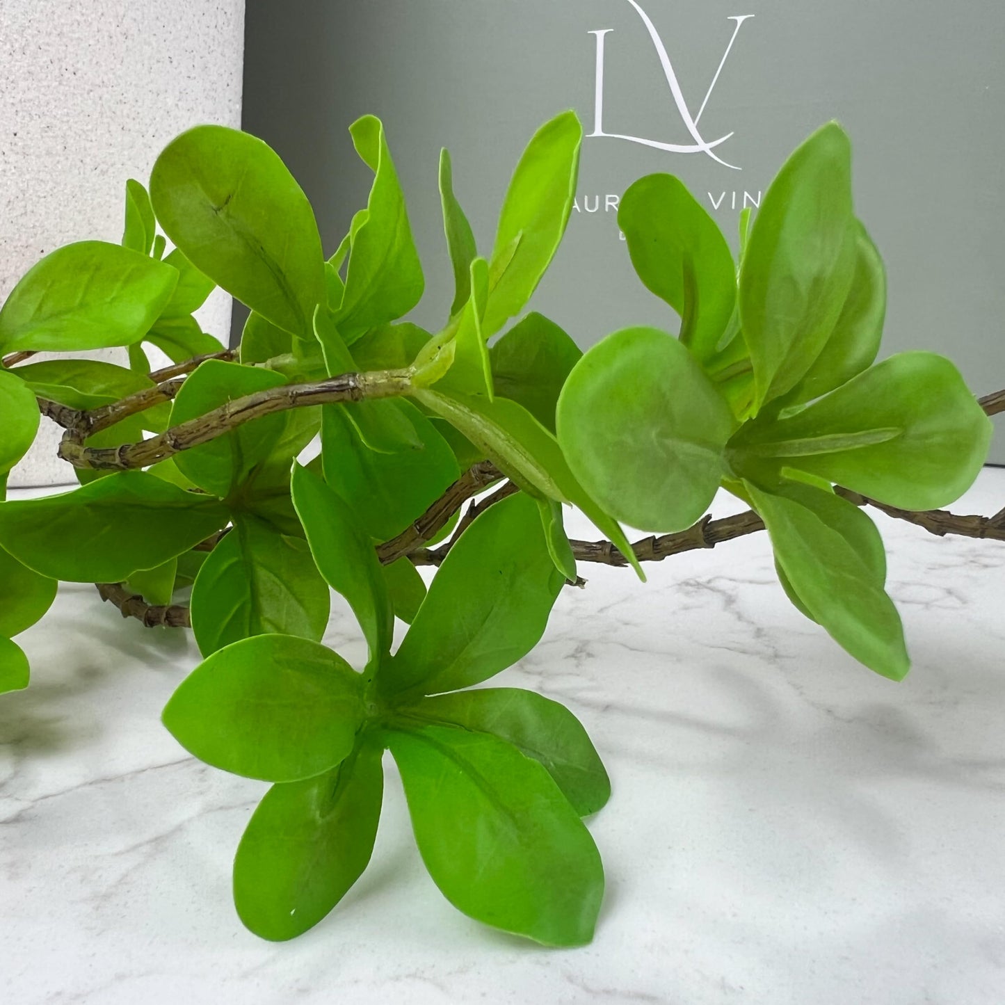 12 Inch Tall White Ceramic Vase, with 5 Branches of 25 Inch Faux Artificial Vibrant Greenery Stems Set, Textured Minimalist Jug, Fake Stem Plants, Decorative Farmhouse, Console Table Centerpiece Decor