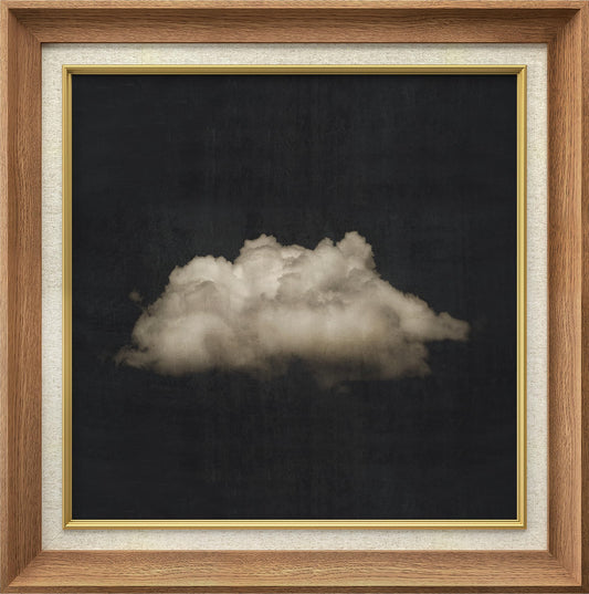 MUDECOR Premium Framed Wall Art Tranquil Cloud in Dark Sky Classic Vintage Illustrations Fine Art Decorative Retro Historic Zen for Living Room, Bedroom, Office - 26"x26" Natural