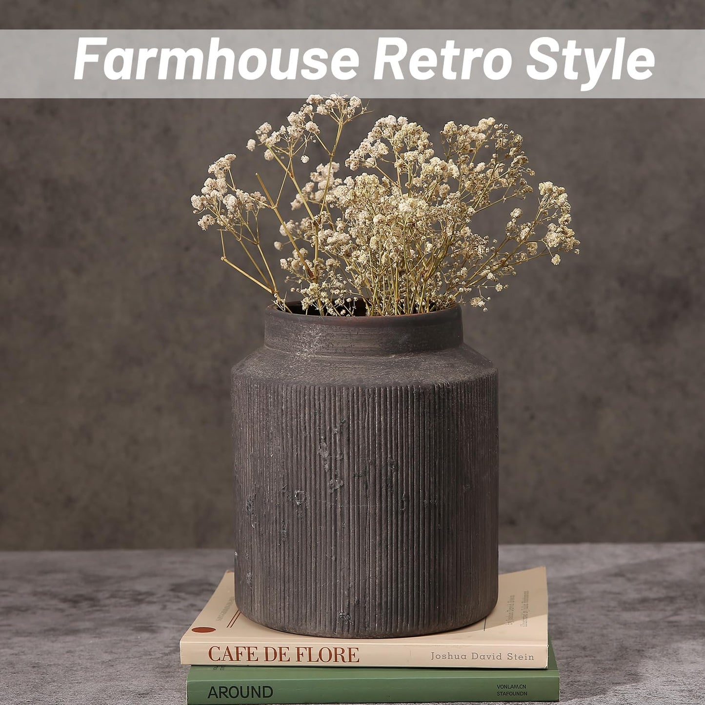 Rustic Vases for Home Decor. Ceramic Vase for Dining Table Decor. Terracotta Decorative Vase 6.1IN. ZSHLXM