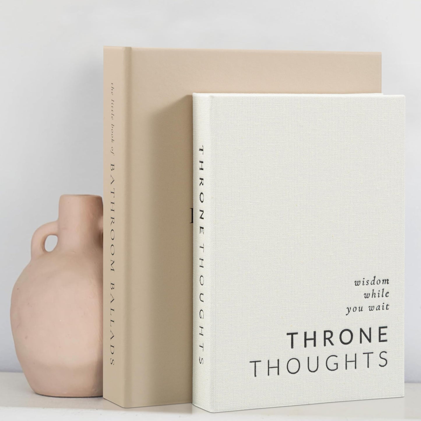 KIBAGA Beautiful Bathroom Decor Books – Set of 2 Modern Books for Your Bath Shelf - Funny Restroom Decor and Accessories to Add Charm and Humor to Your Space