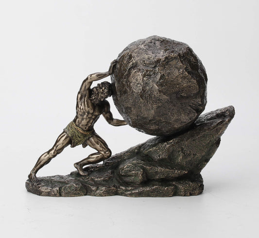 Veronese Design 8 1/8 Inch Sisyphus and The Eternal Boulder Cold Cast Resin Bronze Finish Statue Home Decor