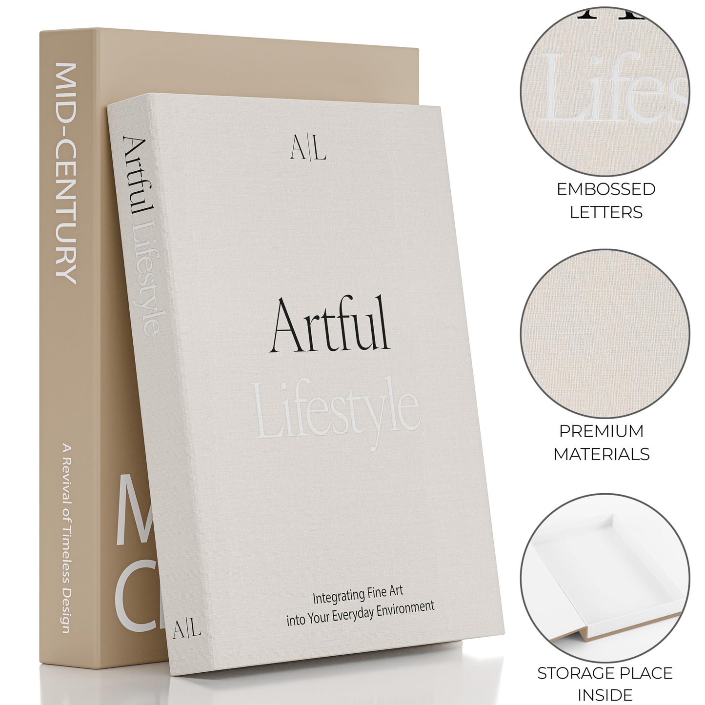 Aesthetic Decorative Books - Set of 2 Stylish Boxes