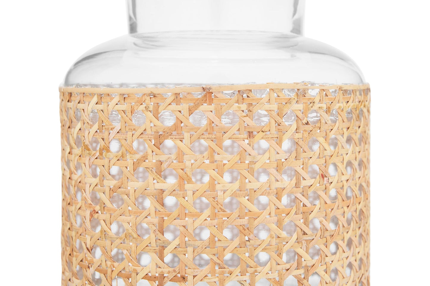 Bloomingville 8"H Glass Vase with Decorative Cane Sleeve