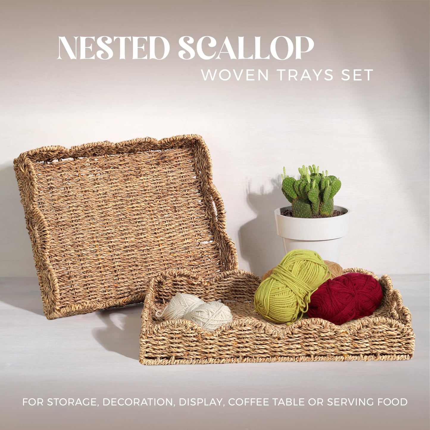 Scalloped Seagrass Serving Tray
