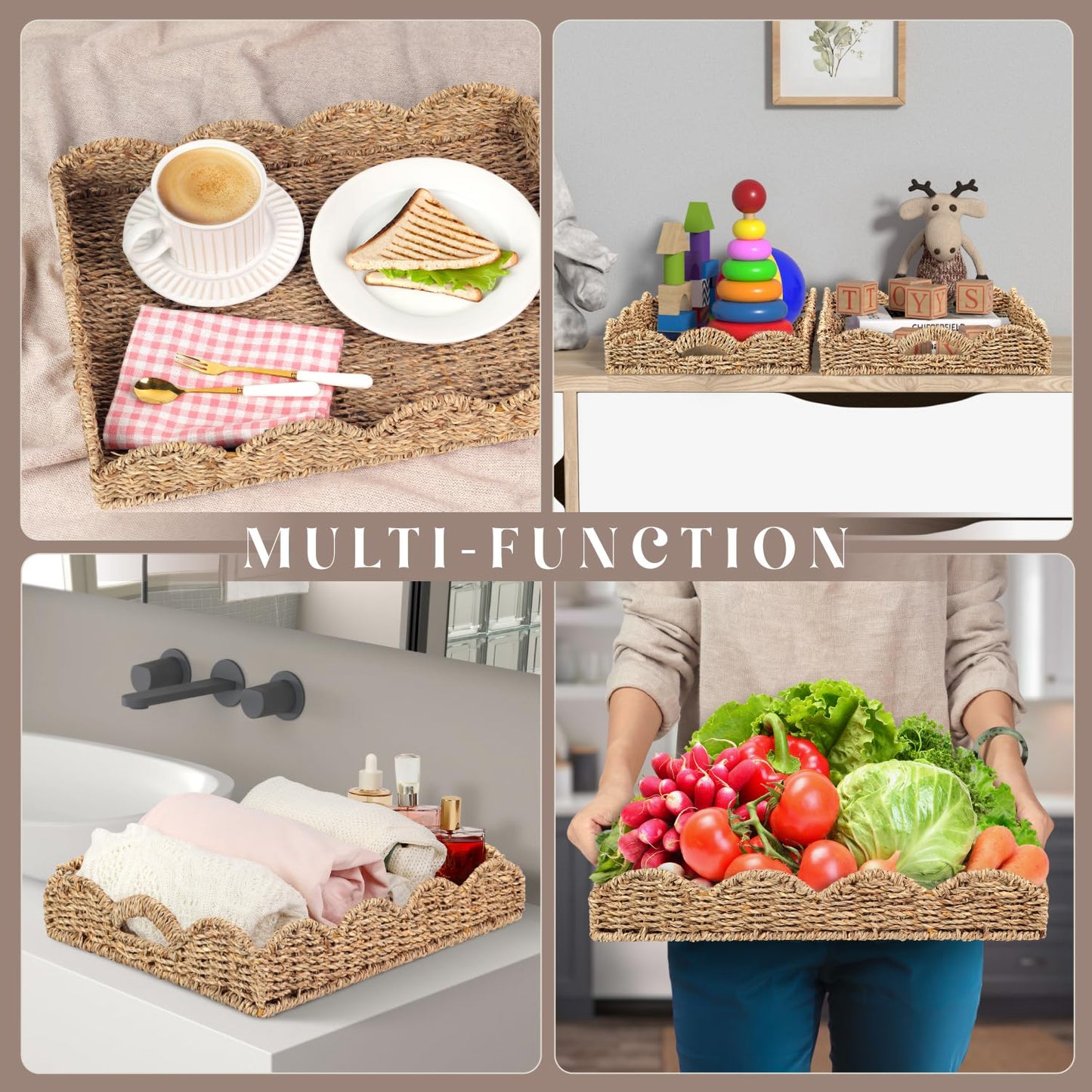 Scalloped Seagrass Serving Tray