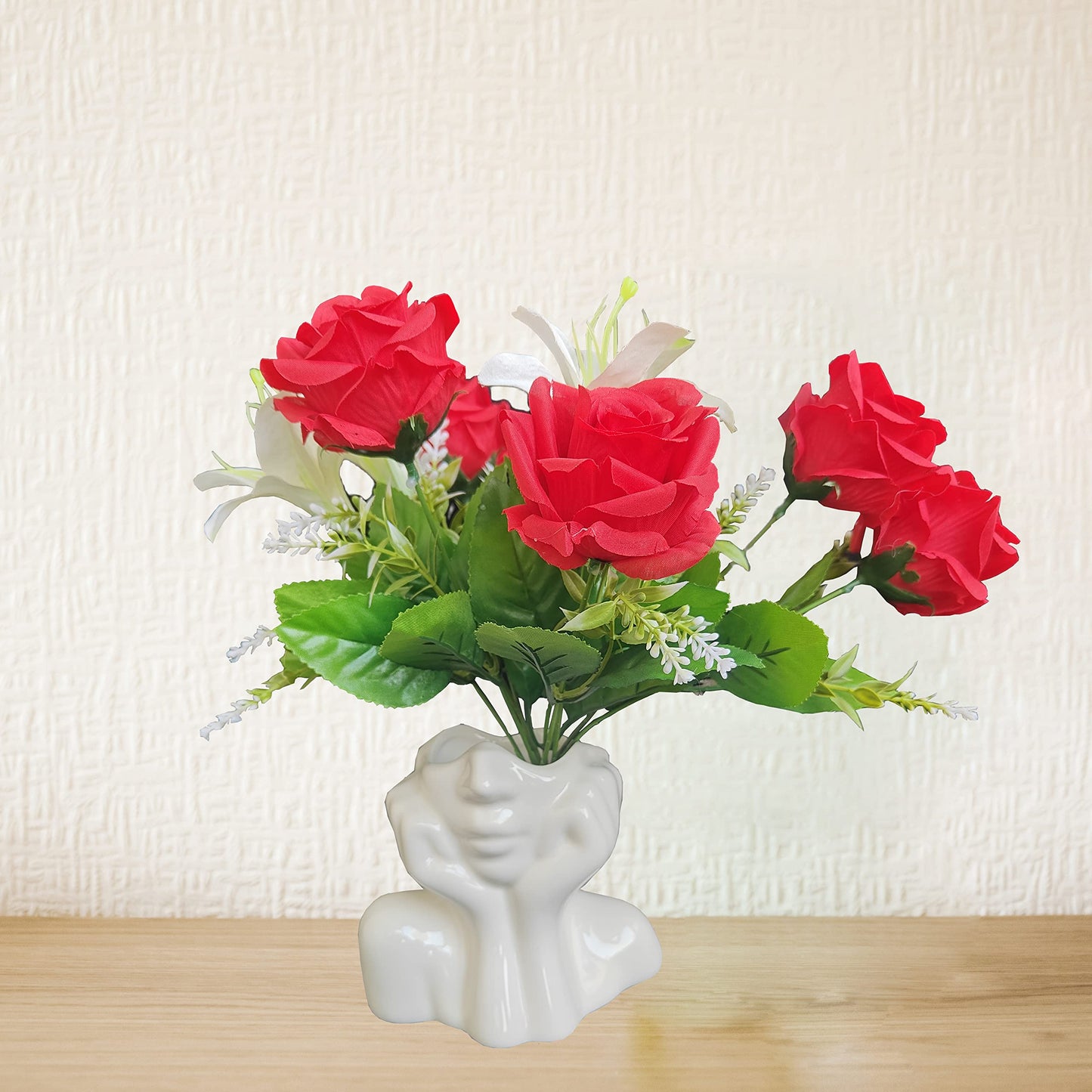 White Face Vase Unique Ceramic Vase for Home Decor