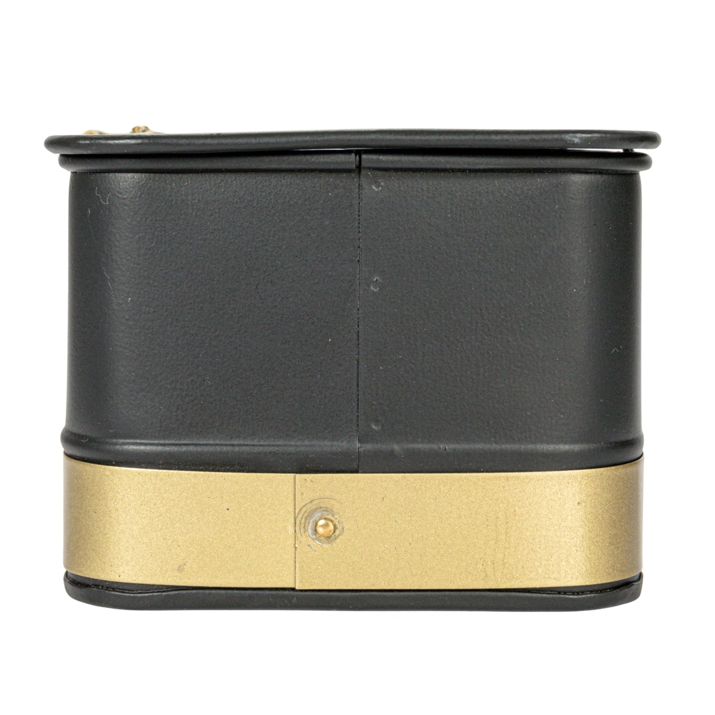 Creative Co-Op Decorative Metal Boxes with Lid, Black with Gold Band, Set of 3