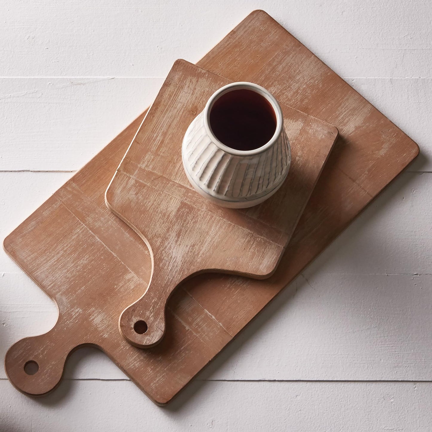 Napa Home & Garden 14" x 31.5" Large Premium Antique Long Rectangle Wood Cutting Boards Set of 2 Home Farmhouse Kitchen Dining Serving Tray Charcuterie Cheese Boards Decor Decoration S/2 Brown