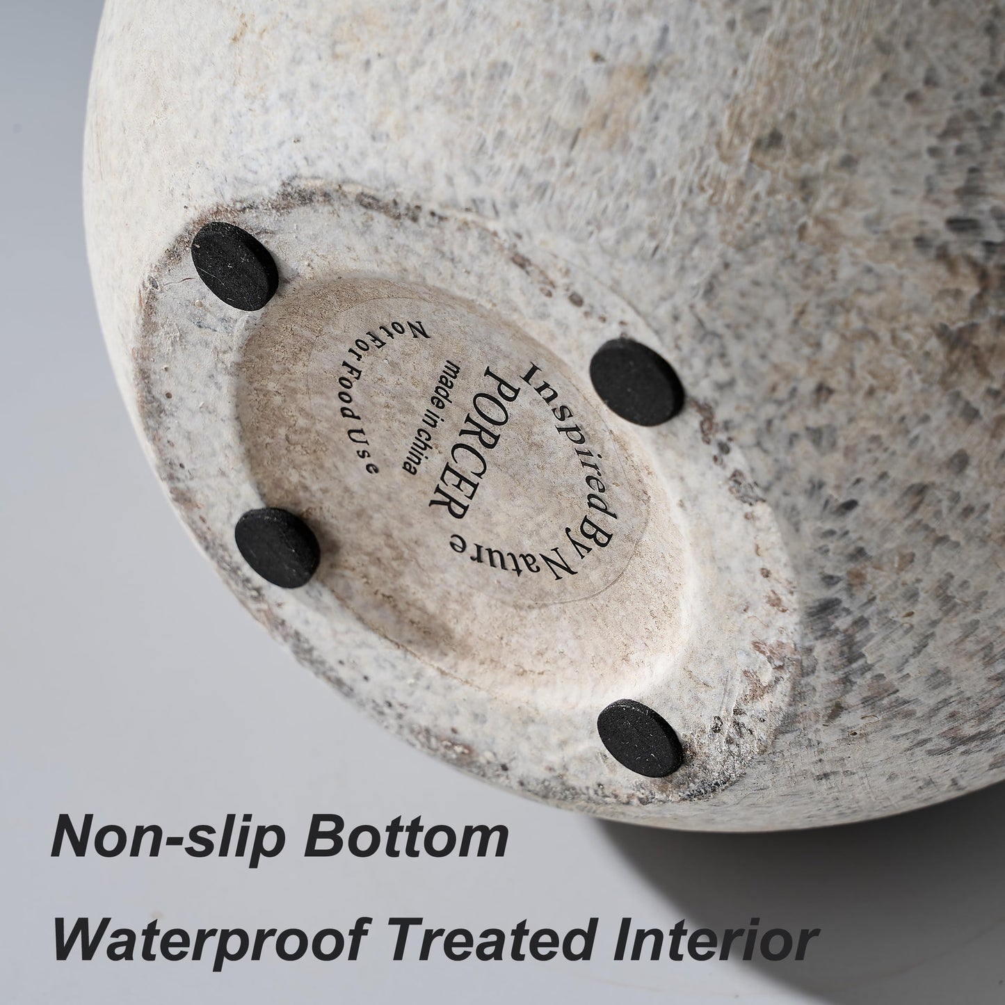 PORCER Antique Ceramic Vase, 5.8 Inch Terracotta Vase with Handles, Decorative Rustic Vase for Home Decor, Farmhouse, Living Room, Table, Bedroom, Entrance, Office - Gray