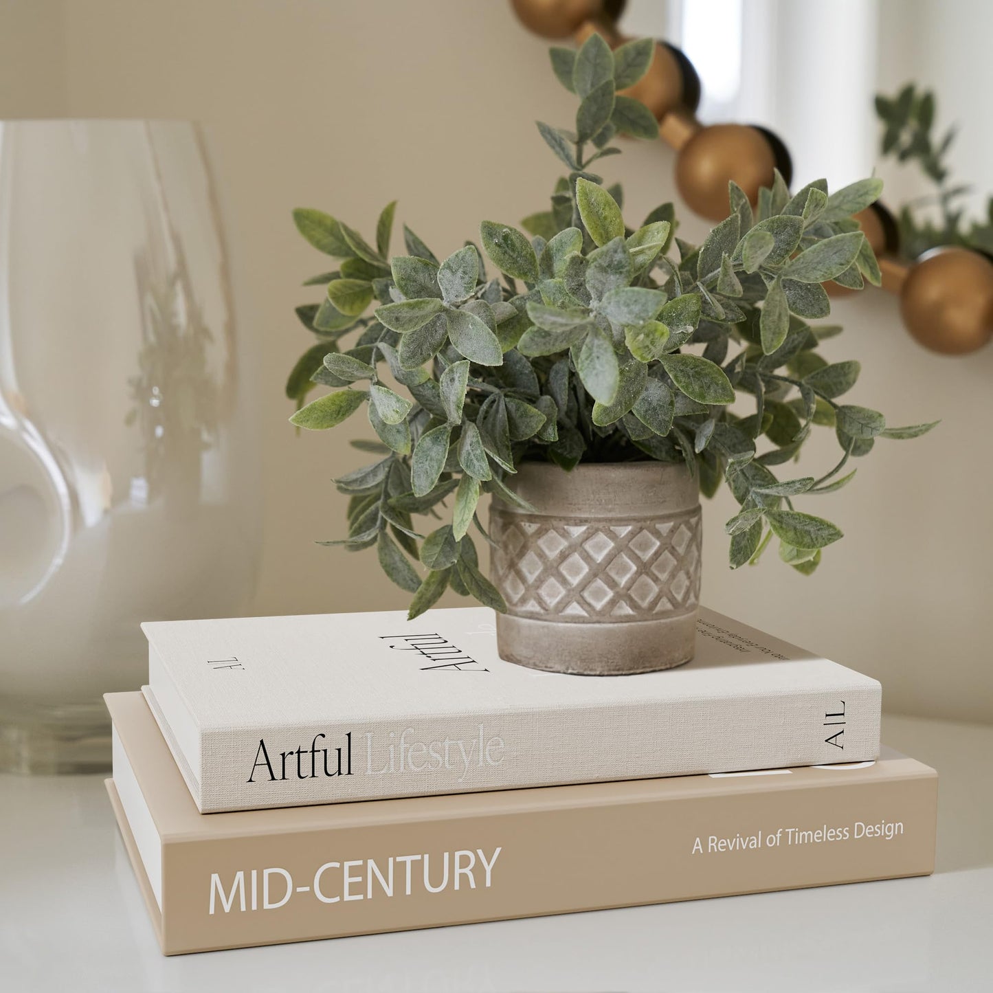 Aesthetic Decorative Books - Set of 2 Stylish Boxes