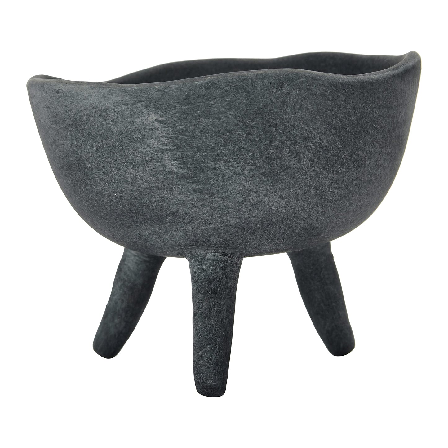 Creative Co-Op Boho Terracotta Footed Planter, Slate Grey