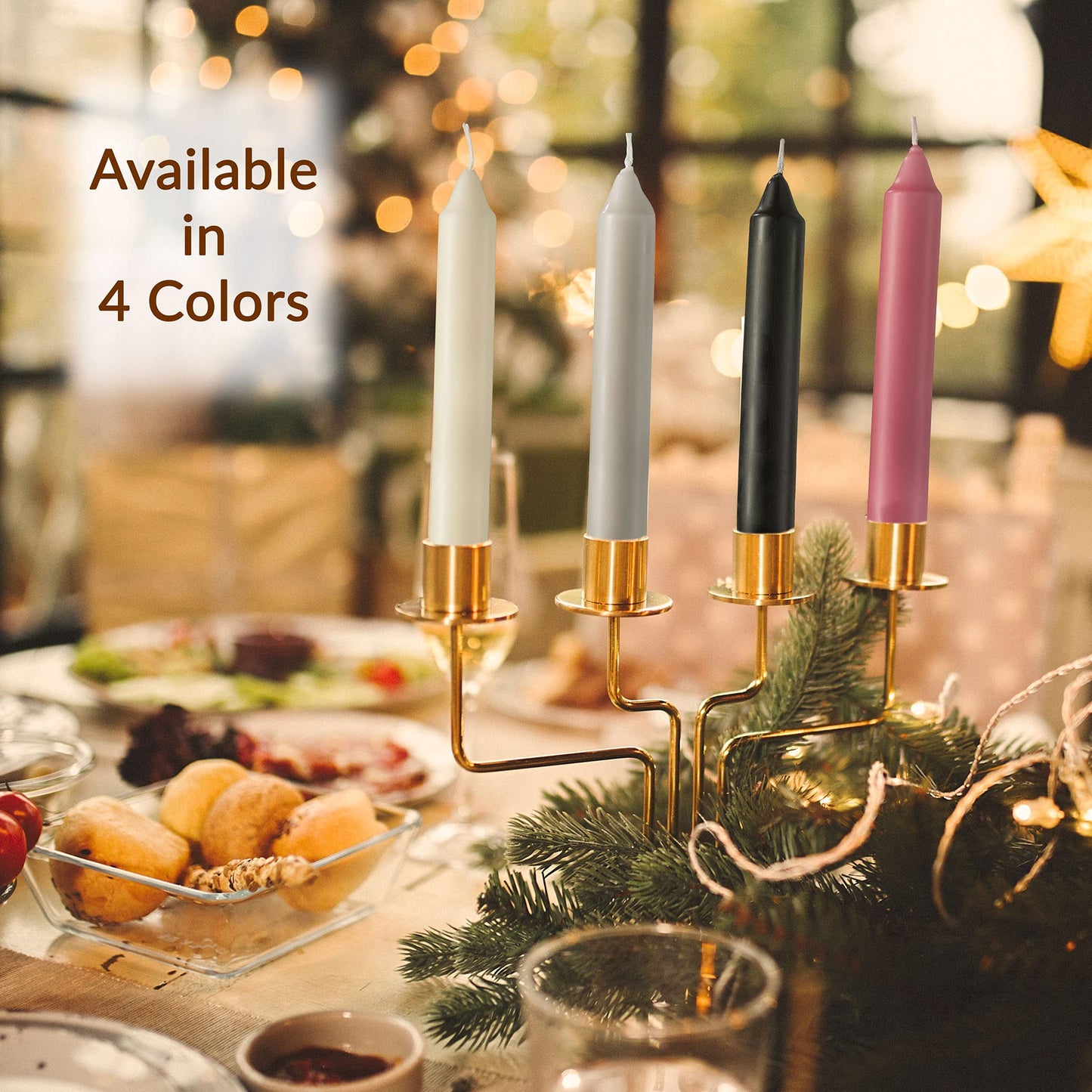 Straight Ivory Candlesticks - Pack of 8 6" Long Candles - 5 Hour Long Burning Unscented for Emergency, Chime, Table, Wedding, and Home Decoration