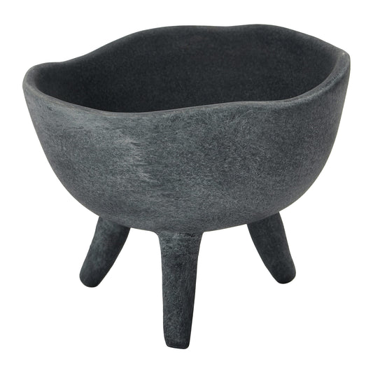 Creative Co-Op Boho Terracotta Footed Planter, Slate Grey
