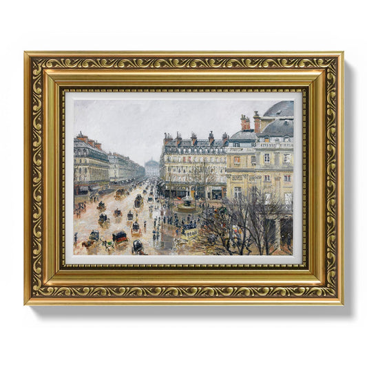 Bzstyleart Gold Framed Vintage Wall Art for Room Decor,Theater Square Picture Canvas Aesthetic Vintage Floral Wall Decor,Kitchen Art Prints,8 x 10 Inch Canvas Prints Artwork for Living Room