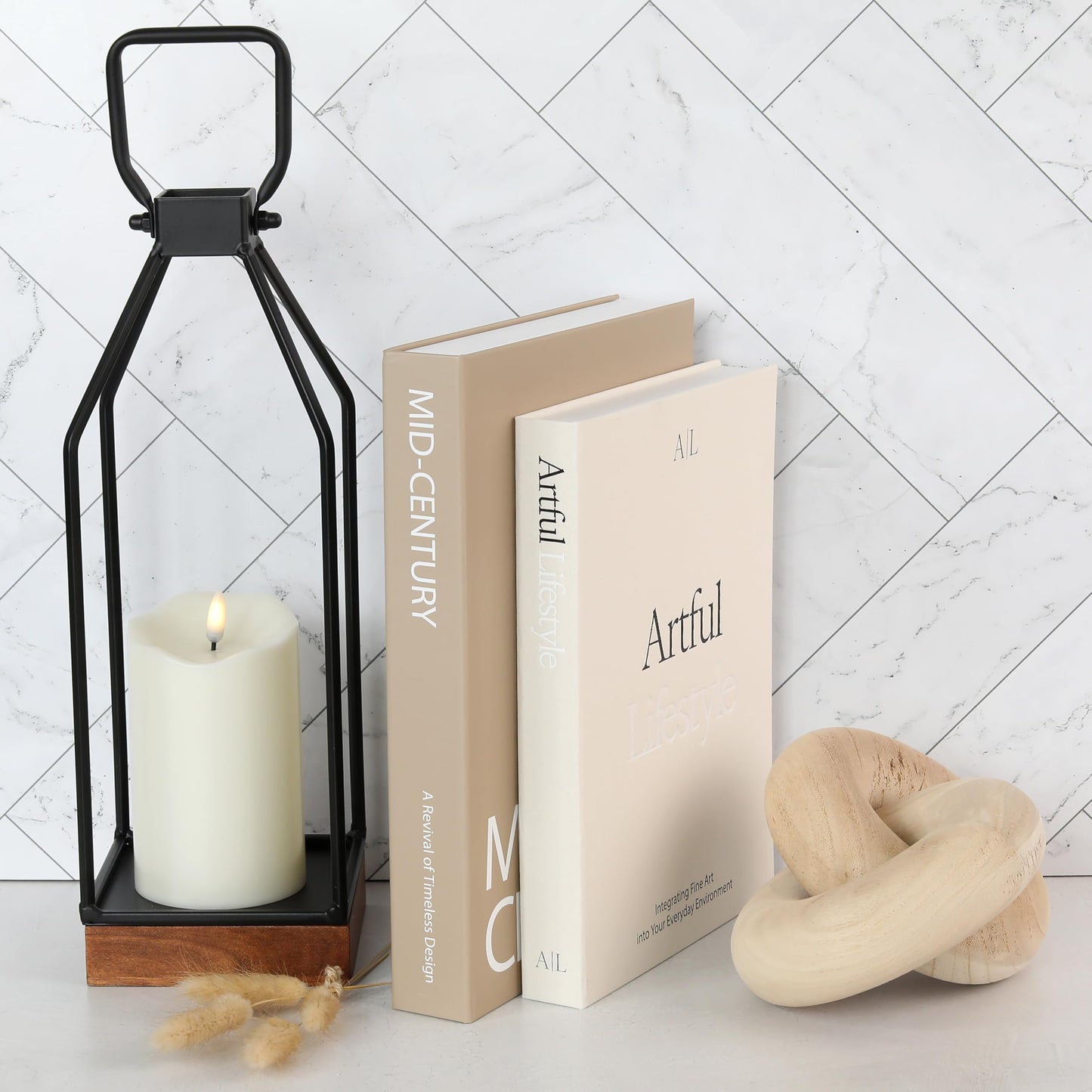 Aesthetic Decorative Books - Set of 2 Stylish Boxes