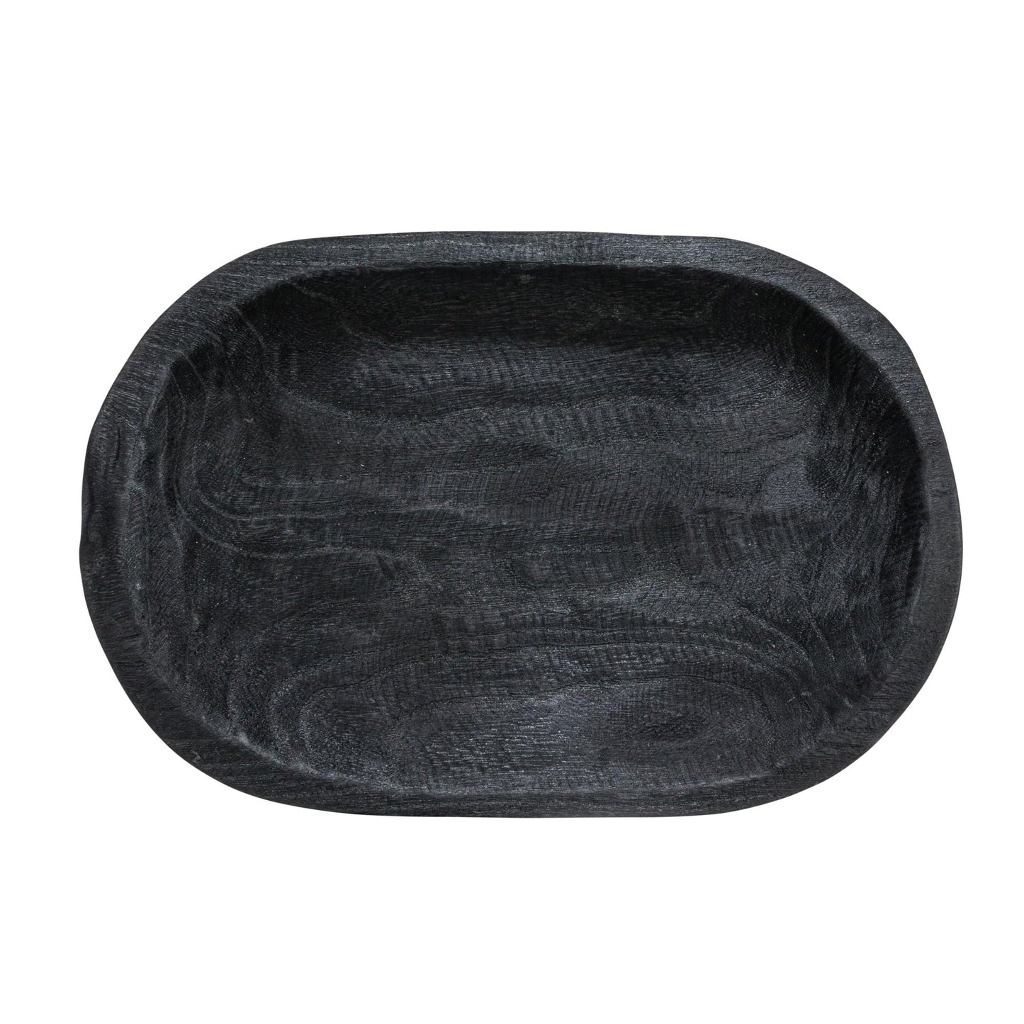 Bloomingville Hand-Carved Paulownia Wood Bowl, Black