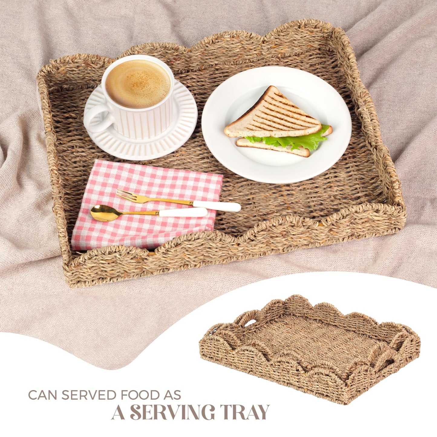 Scalloped Seagrass Serving Tray