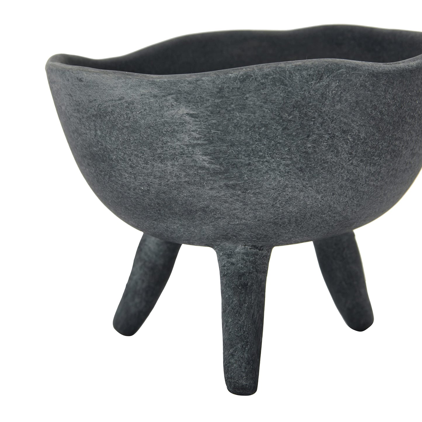 Creative Co-Op Boho Terracotta Footed Planter, Slate Grey