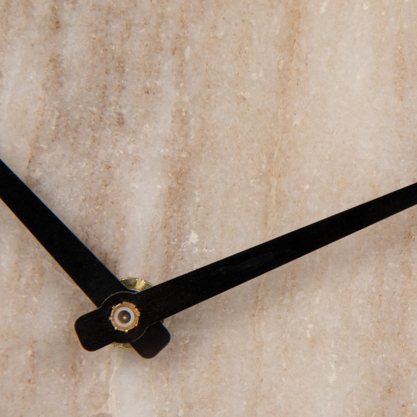 Bloomingville Decorative Half Moon Marble Mantel Clock, Beige and Black