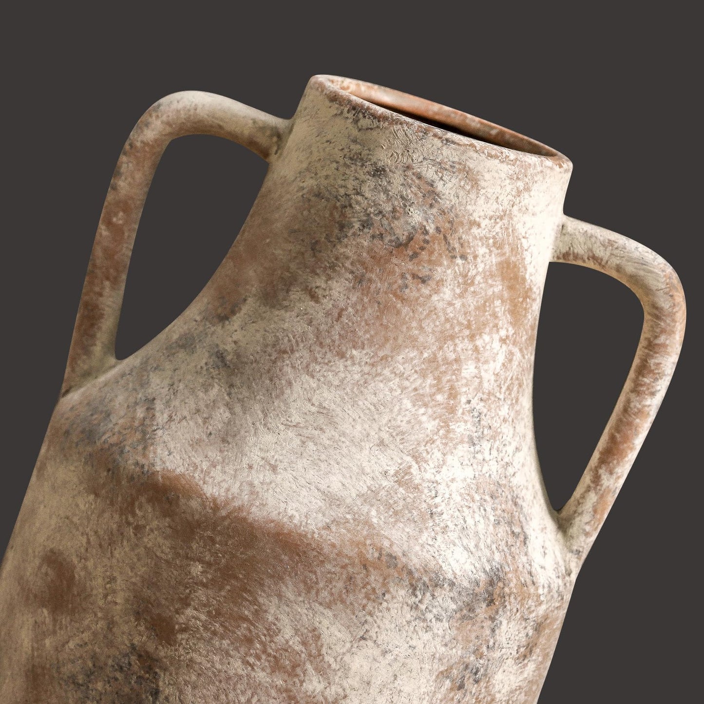 Mitt&Ditt Ceramic Flower Vase with Handles, 11 inch Tall Vase for Centerpieces, Large Decorative Terracotta Vases, Farmhouse Rustic Vases for Home Decor, Living Room, Table, Neutral