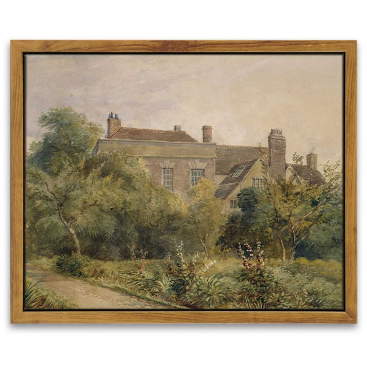 InSimSea Framed Canvas Wall Art Vintage Decor, Home Decor Classical Scenery Watercolor Painting Canvas Prints Wall Decorations for Living Room Home Farmhouse Bathroom Decor, 8"x10"