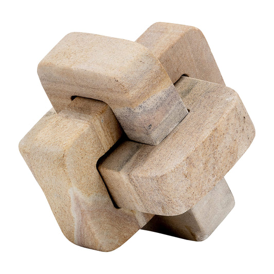 Modern Marble Sculpture for Home Decor – Living Room Decor Ornament, Bathroom and Office Decor – Shelf Styling with Modern Abstract Object – Decorative Statues for Coffee Table Decor – 5", Brown