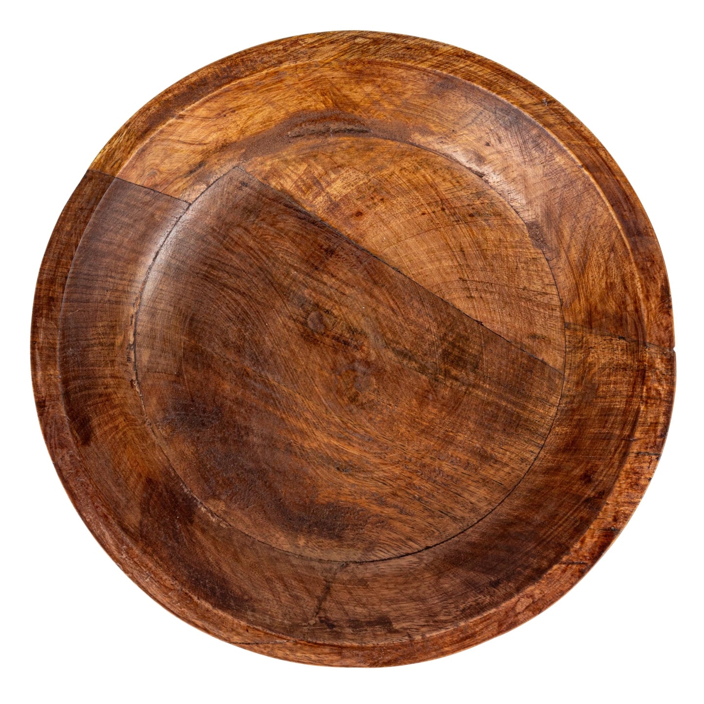 Bloomingville Mango Wood Footed Bowl, Walnut Finish