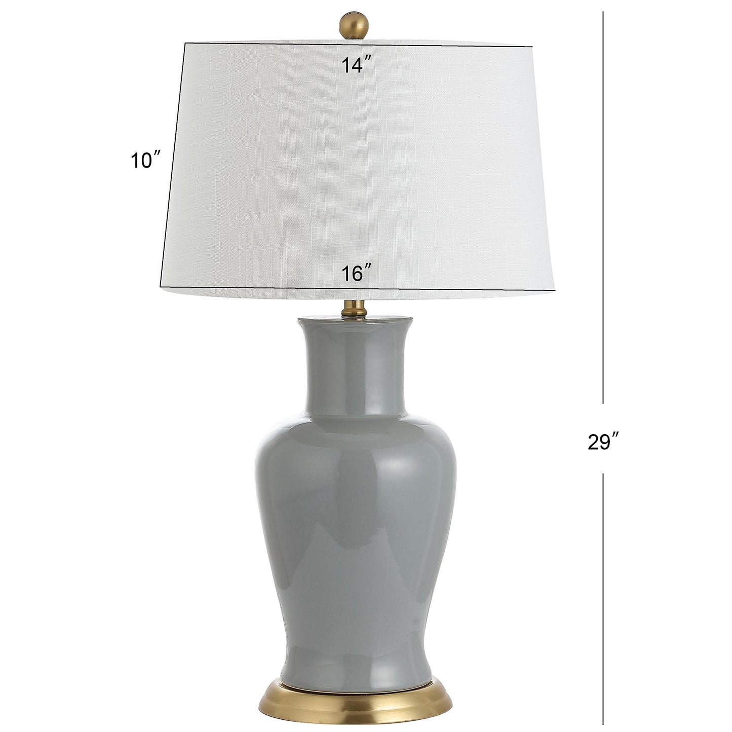 JONATHAN Y JYL4026C Julian 29" Ceramic LED Table Lamp Traditional Transitional Bedside Desk Nightstand Lamp for Bedroom Living Room Office College Bookcase LED Bulb Included, Gray