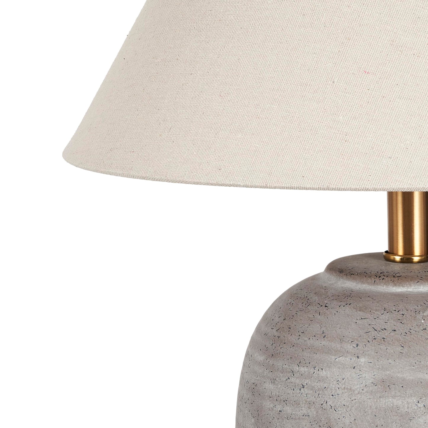 Nourison Home 23" Rustic Brown (Gray Undertones) Ceramic Pot Table Lamp for Bedroom, Living Room, Dining, Home Office, Entryway