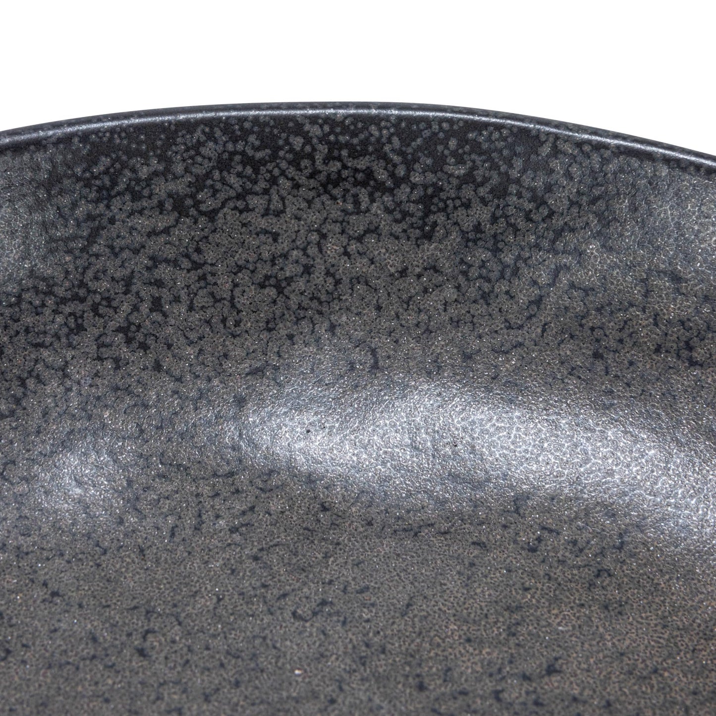 Creative Co-Op Stoneware Bowl with Handle and Base, Black Reactive Glaze