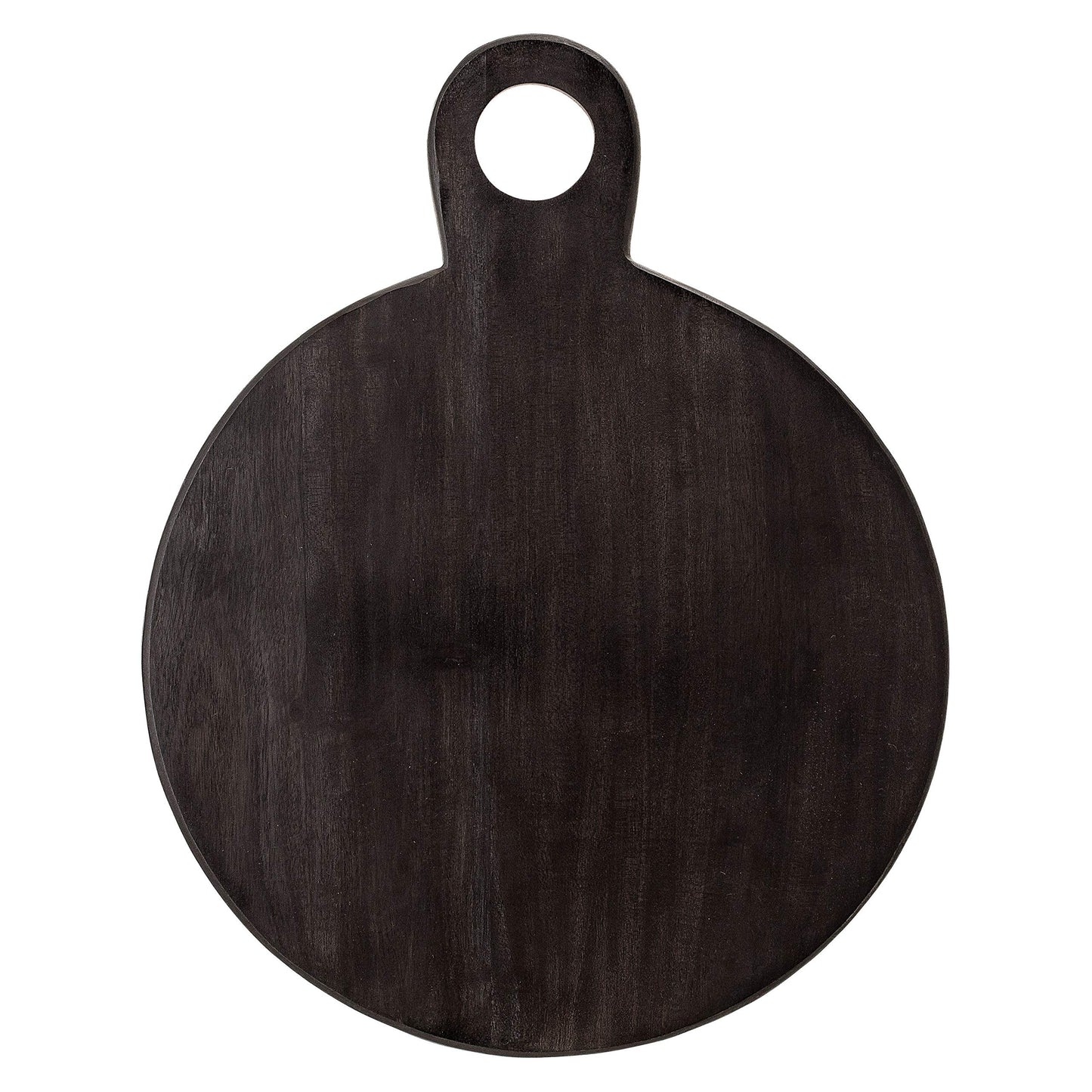 Bloomingville Round Acacia Wood Cheese and Cutting Board with Circle Handle, Black