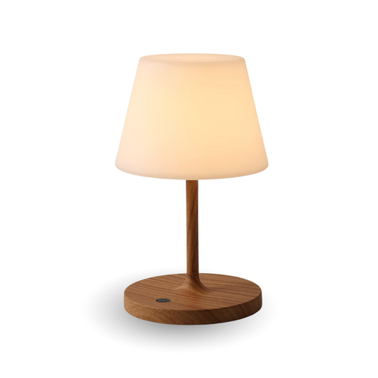 WEILAILUX Outdoor Battery Operated Table Lamp Waterproof, 4000mAh Cordless Rechargeable, Touch Dimmable Desk Lamp, LED Night Light for Patio Camping Restaurant Home, H9.6in, Wood Grain