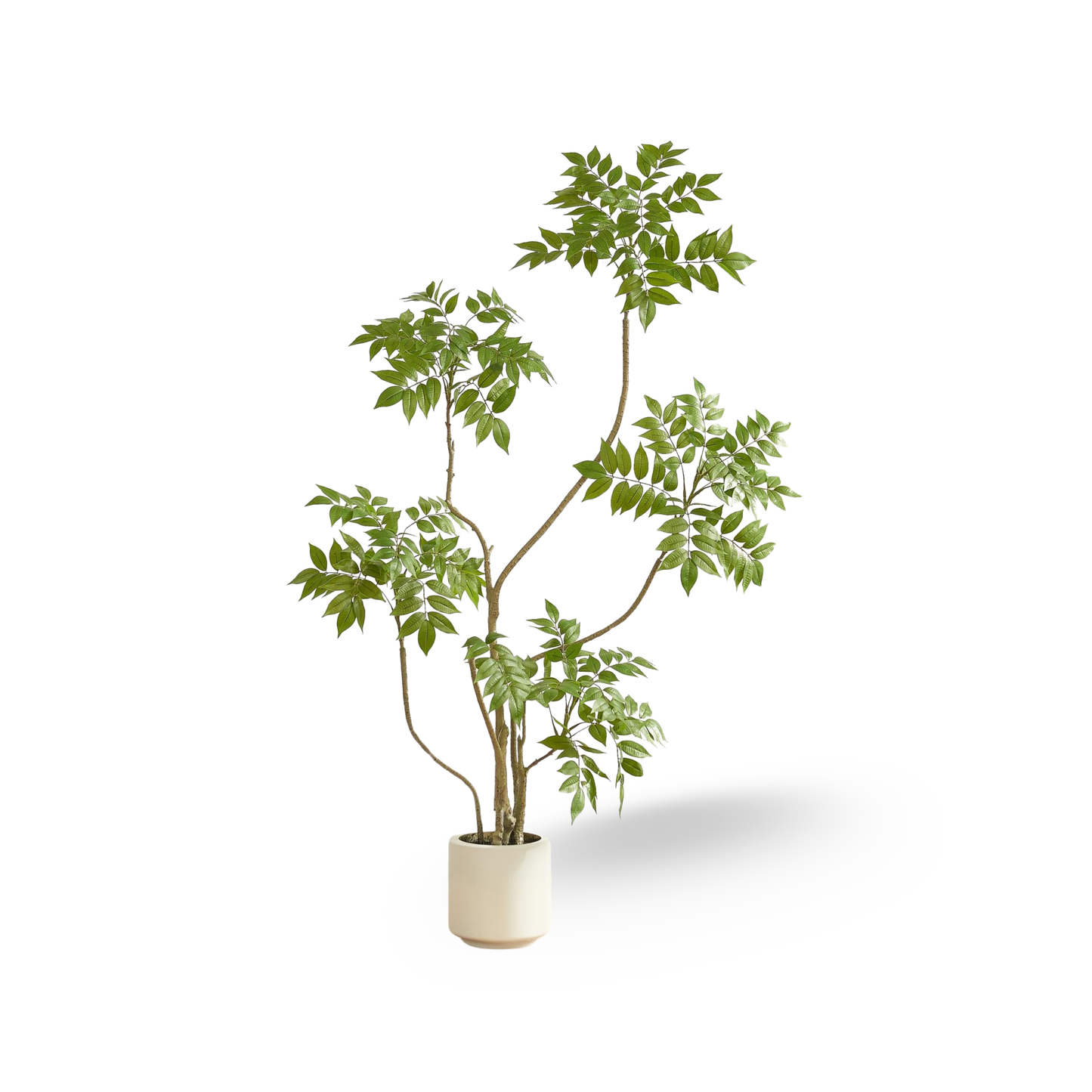 4FT Artificial Sumac Tree in White Pot, Real Touch Silk Faux Plant Indoor Outdoor - Lifelike Fake Tree for Home, Office, Living Room, Lobby, Patio Decor