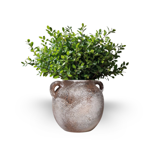 Rustic Farmhouse Ceramic Vase, 6.1" Tall Vintage Pottery Vases, Terracotta Decorative Boho Pampas Flower Vase, Suitable for Home Decor Living Room Entryway Table Bookshelf Mantle Shelf Decor