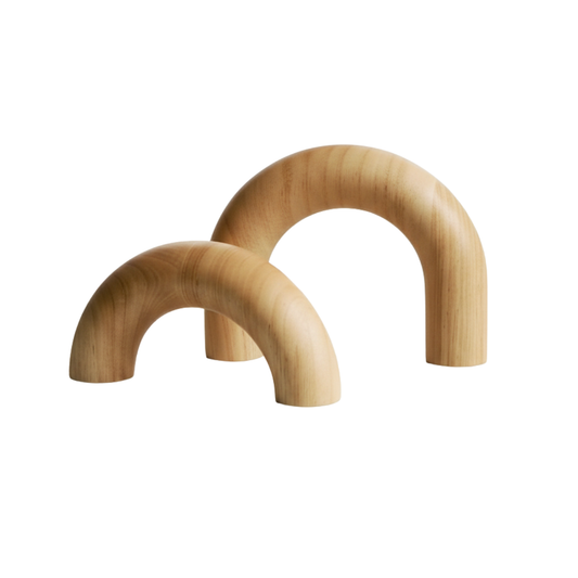 Home Decor Accents: Neutral Boho Living Room Decor - Natural 2pc Arches (Japandi Modern)