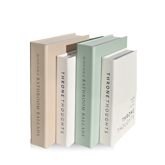 KIBAGA Beautiful Bathroom Decor Books – Set of 2 Modern Books for Your Bath Shelf - Funny Restroom Decor and Accessories to Add Charm and Humor to Your Space